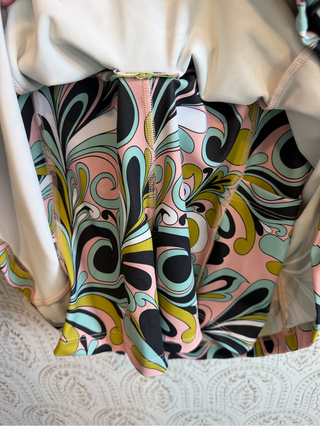 Free People Watskin Upf 50+ Nwt Athletic Dress Lime, Pink Paisley Size Small — image 8 of 8